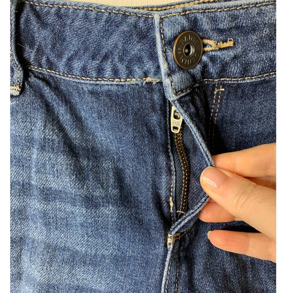 PAIGE Jimmy Jimmy Cuffed Blue Stretch Denim Jean Shorts Size 29 - Picture 3 of 8